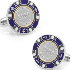 Cufflinks, Inc. $100 Purple Poker Chip Cufflinks