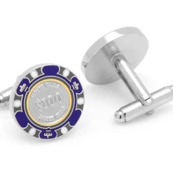 Cufflinks, Inc. $100 Purple Poker Chip Cufflinks