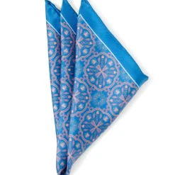 Cufflinks, Inc. Aboriginal Ornament Patterned Blue Pocket Square