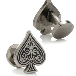 Ox and Bull Trading Co. Ace of Spades Antique Silver Cufflinks