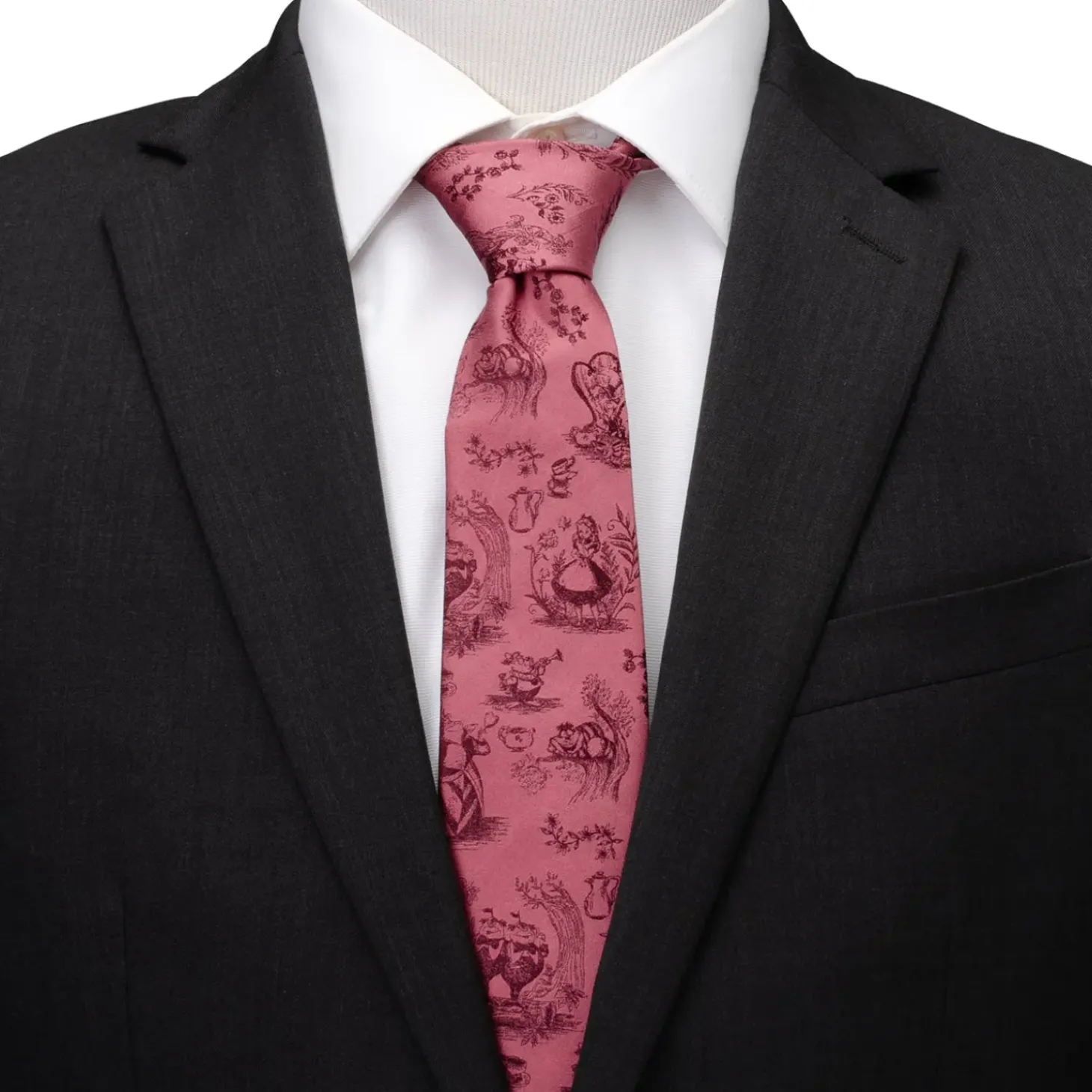 Disney Alice in Wonderland Dusty Red Men's Tie