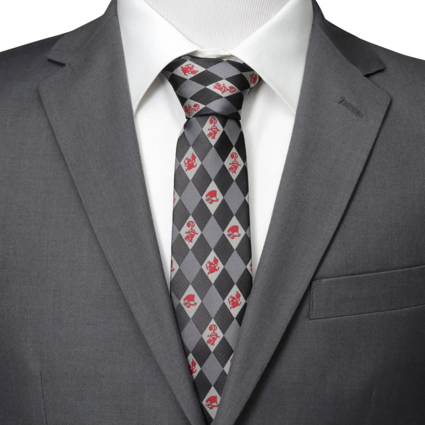 Disney Alice in Wonderland Gray Men's Tie