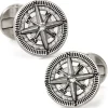 Ox and Bull Trading Co. Antique Compass Stainless Steel Cufflinks