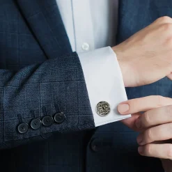 Ox and Bull Trading Co. Antique Filigree Round Cufflinks
