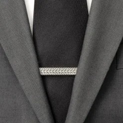 Ox and Bull Trading Co. Antique Silver Herringbone Tie Clip