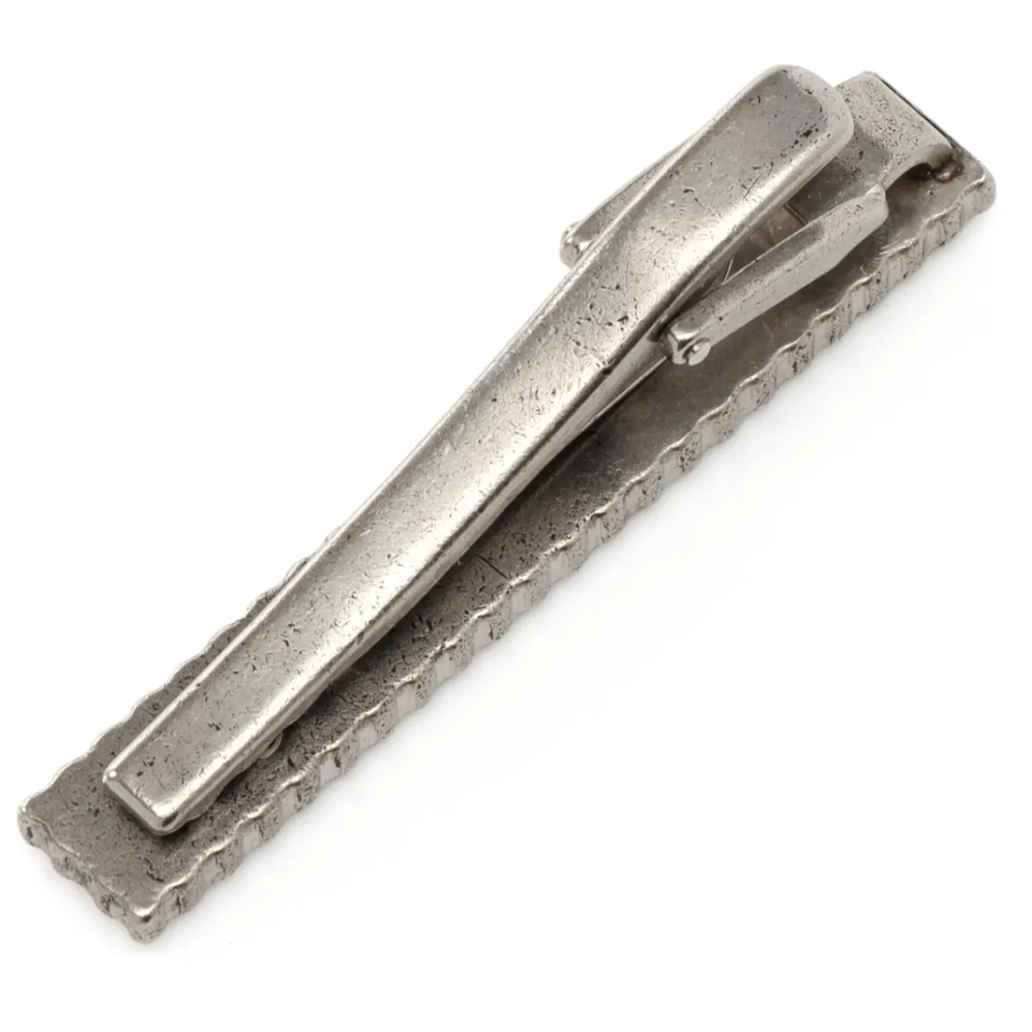Ox and Bull Trading Co. Antique Silver Herringbone Tie Clip