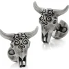 Ox and Bull Trading Co. Antique Stainless Steel Carved Cow's Skull