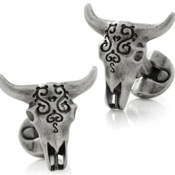 Ox and Bull Trading Co. Antique Stainless Steel Carved Cow's Skull