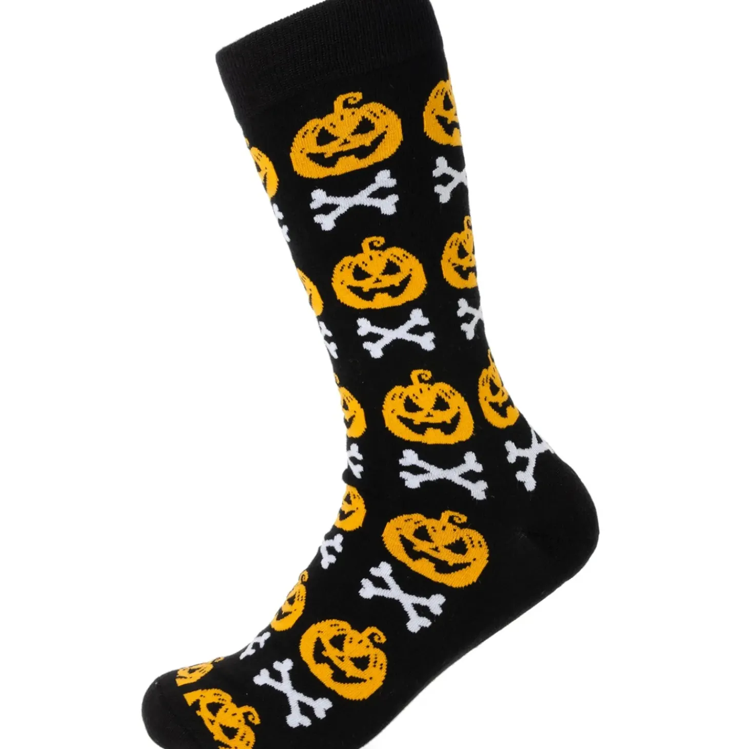 Cufflinks, Inc. Bad To The Bone Pumpkin Black Men's Socks