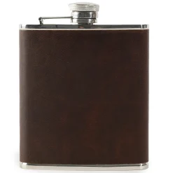 Moore & Giles Baldwin Oak Leather-Wrapped Flask