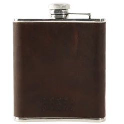 Moore & Giles Baldwin Oak Leather-Wrapped Flask