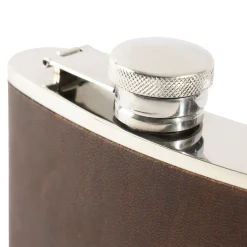 Moore & Giles Baldwin Oak Leather-Wrapped Flask