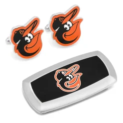 MLB Baltimore Orioles Cufflinks and Cushion Money Clip Gift Set
