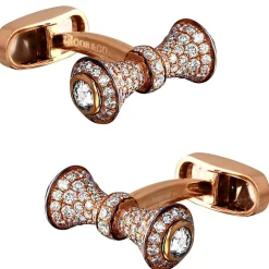 Jacob & Co. Barbell Cufflinks with White Diamonds