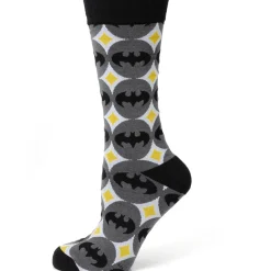 DC Comics Batman Circle Gray Black Men's Socks