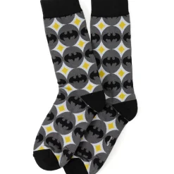 DC Comics Batman Circle Gray Black Men's Socks