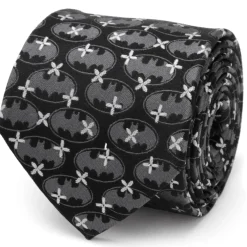 DC Comics Batman Cross Black Silk Men's Tie