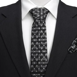 DC Comics Batman Cross Black Silk Men's Tie