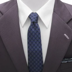 DC Comics Batman Icon Diamond Dot Navy Mens Tie