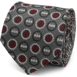 DC Comics Batman Medallion Symbol Charcoal Silk Men's Tie