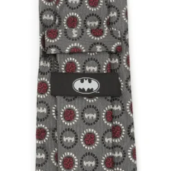 DC Comics Batman Medallion Symbol Charcoal Silk Men's Tie