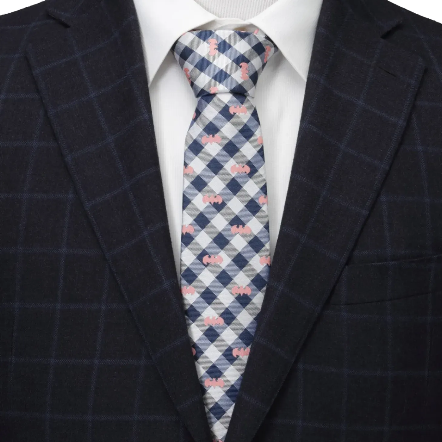 DC Comics Batman Plaid Navy Men's Tie