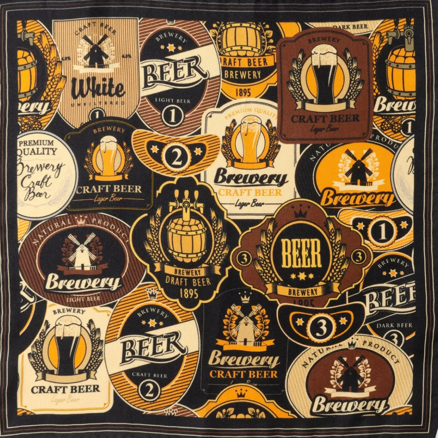 Cufflinks, Inc. Beer Aficionado Black Multi Pocket Square