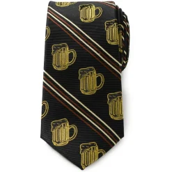 Cufflinks, Inc. Beer Aficionado Black Striped Mens Tie