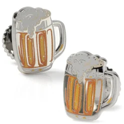 Cufflinks, Inc. Beer Hidden Message Silver Cufflinks