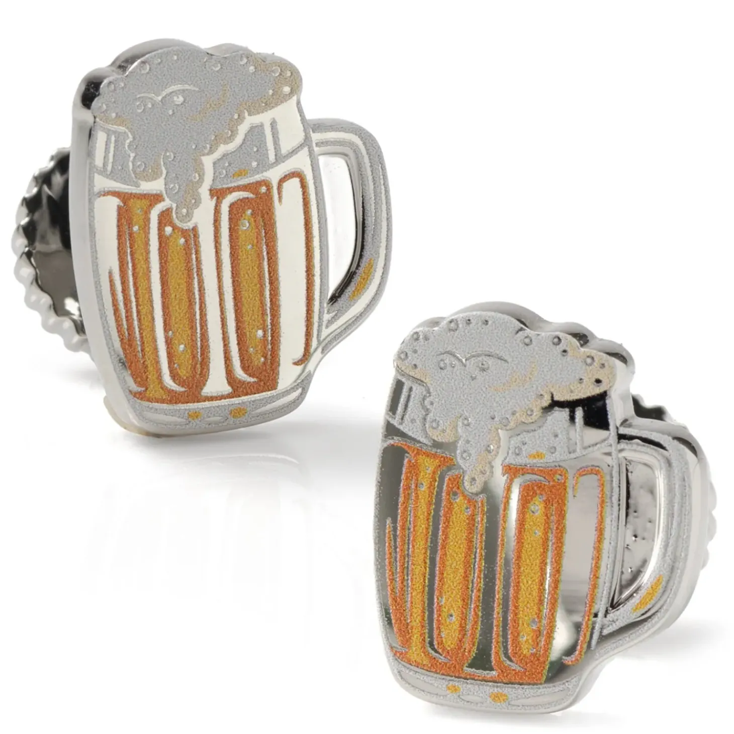 Cufflinks, Inc. Beer Hidden Message Silver Cufflinks