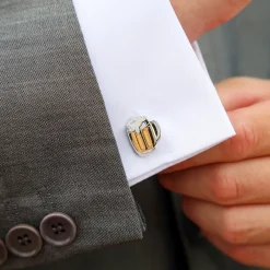 Cufflinks, Inc. Beer Hidden Message Silver Cufflinks