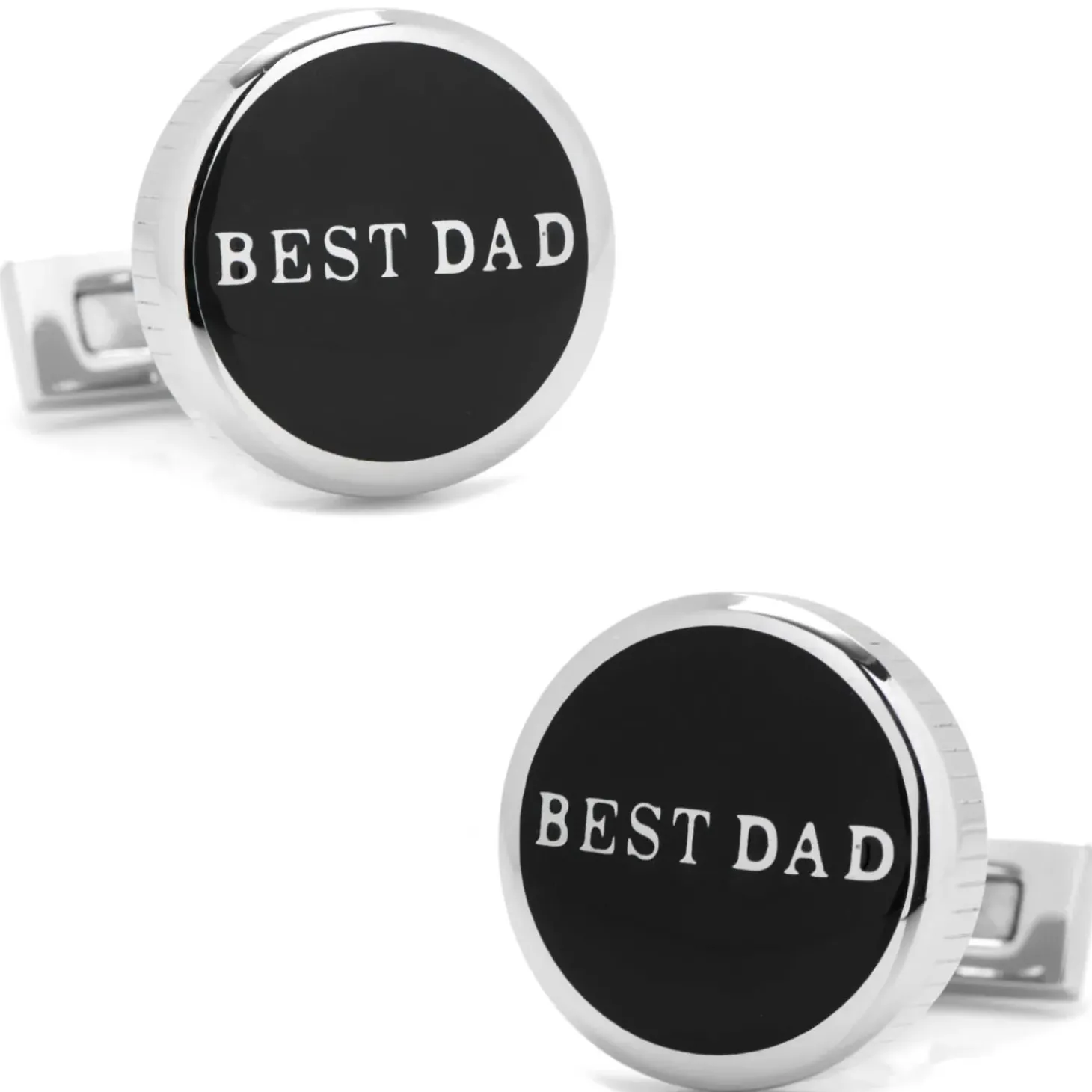Ox and Bull Trading Co. Best Dad Black Stainless Steel Cufflinks