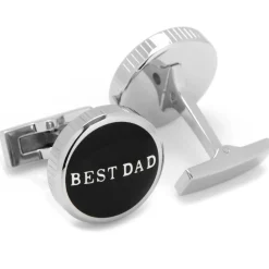Ox and Bull Trading Co. Best Dad Black Stainless Steel Cufflinks