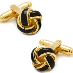 Ox and Bull Trading Co. Black and Gold Knot Cufflinks