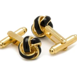 Ox and Bull Trading Co. Black and Gold Knot Cufflinks