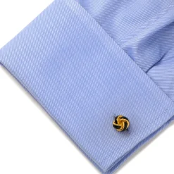 Ox and Bull Trading Co. Black and Gold Knot Cufflinks