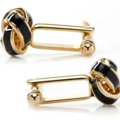 Ox and Bull Trading Co. Black and Gold Knot Cufflinks