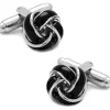 Ox and Bull Trading Co. Black and Silver Knot Cufflinks