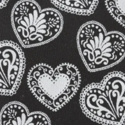 Cufflinks, Inc. Black and White Paisley Heart Men's Tie