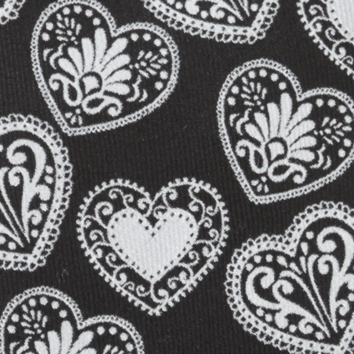Cufflinks, Inc. Black and White Paisley Heart Men's Tie
