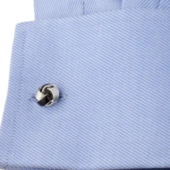 JJ Weston Black Enamel Love Knot Cufflinks