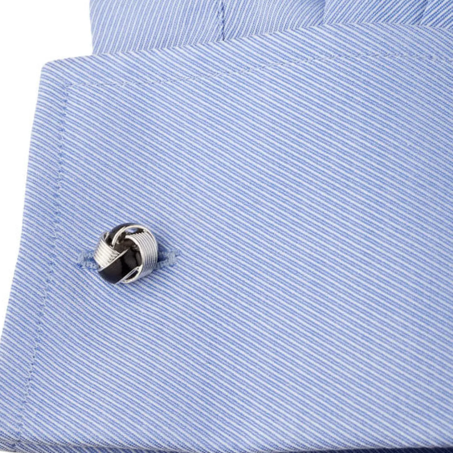 JJ Weston Black Enamel Love Knot Cufflinks
