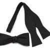 Ox and Bull Trading Co. Black Formal Pinstripe Silk Bow Tie
