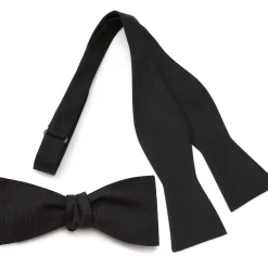 Ox and Bull Trading Co. Black Formal Pinstripe Silk Bow Tie