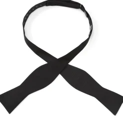 Ox and Bull Trading Co. Black Formal Pinstripe Silk Bow Tie