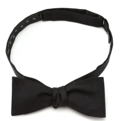 Ox and Bull Trading Co. Black Formal Pinstripe Silk Bow Tie