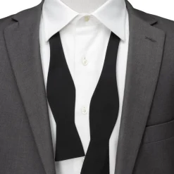 Ox and Bull Trading Co. Black Formal Pinstripe Silk Bow Tie