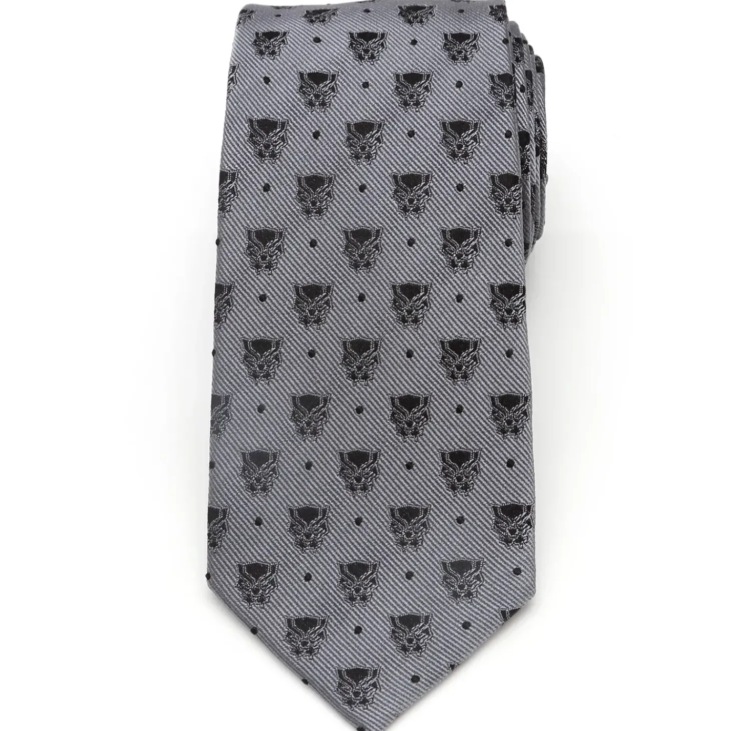 Marvel Black Panther Gray Dot Tie