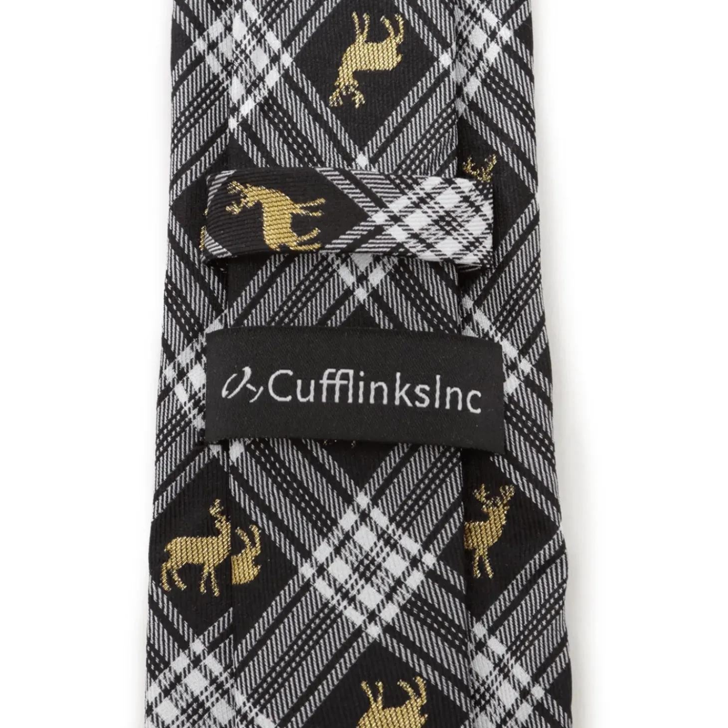 Cufflinks, Inc. Black Plaid Stag Men's Tie