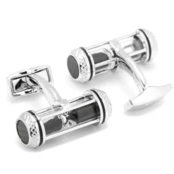 Tateossian Black Sand Timer Cufflinks